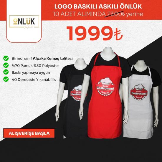 Logo Baskılı Mutfak Önlüğü Kampanyalı